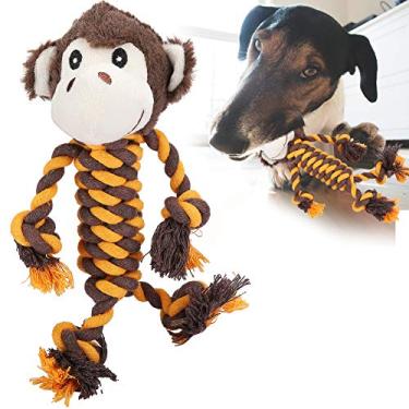 Imagem de Brinquedos de corda de mastigar para cães, brinquedo de pelúcia fofo em forma de animal, nó de algodão, brinquedos de limpeza de dentes de filhote, brinquedo de dentição de cães pequenos e médios