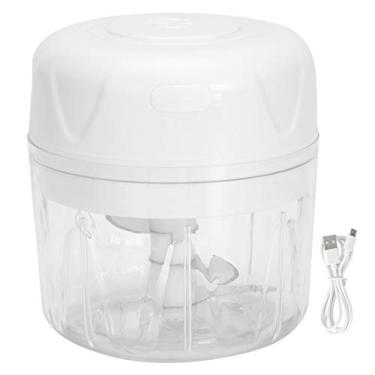 Imagem de Mini picador de alho, moedor de carne elétrico, cortador de alimentos recarregável por USB para moer pimenta cebola legumes frutas