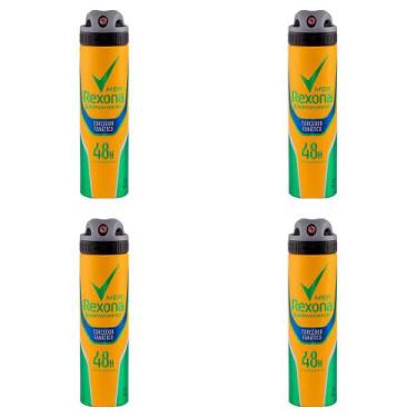 Imagem de Kit 4 Und Desodorante Aerosol Rexona Masculino Fanático 48H 90G