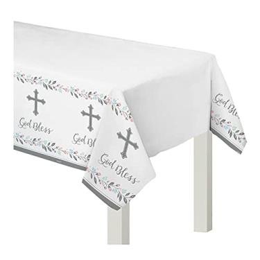 Imagem de Holy Day, White and Gray Plastic Party Table Cover 54" x 102"