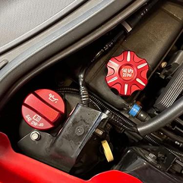 Imagem de Tampa de óleo de motor de liga de alumínio Tampa de radiador Máquina de lavar para-brisas Acabamento para Chevrolet Corvette C8 2020-2022