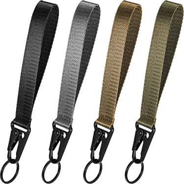 Imagem de Jetec 4 chaveiros, cordão de pulso, alça de pulso, chaveiro, zíper e pingente de bolsa para homens e mulheres, 4 cores, Cor clássica, 19.2 x 3 cm/ 7.56 x 1.18 inch