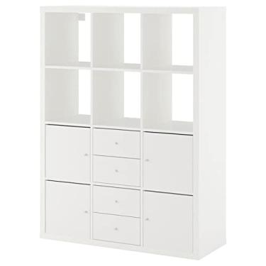 Imagem de KIZQYN Estante do chão ao teto branco preto cáqui estante de livros gaveta armário prateleira estudo quarto decoração da sala estante de livros (cor: branco)