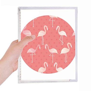 Imagem de Caderno com estampa de flamingo, cor rosa, folhas soltas, recarregável, diário de papelaria