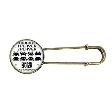 Imagem de Joalheria Players Game Over Little Monster Pixel retrô broche de metal clipe