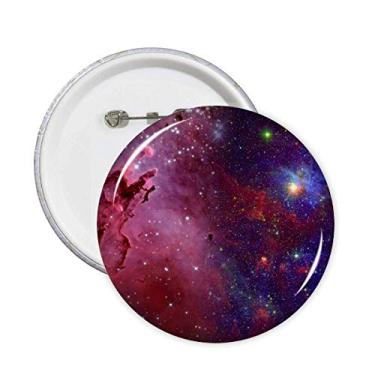 Imagem de Broche de galáxia azul vermelho nuvens estrelas galáxia crachá botão decoração acessório 5 peças