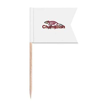 Imagem de Combinação de bandeiras de palito de dente de rosto de camaleão com esqueleto para marcação de rotulagem para bolo de festa prato de queijo