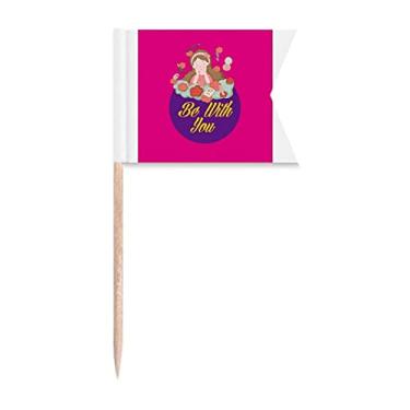 Imagem de Casal Love Eternal Romance Palito de Dente, Marcação de Marcação para Bolo de Festa Prato de Queijo