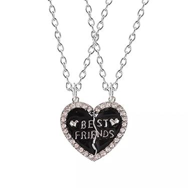 Imagem de CNBPIC 2Pcst Melhor Amigo Colares de Cristal Strass Pingente Para Amigos Joias
