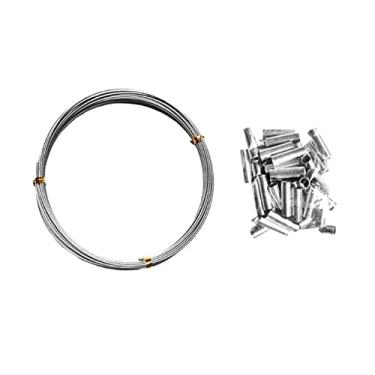 Imagem de Cabo de aço flexível encapado p/pesca 50 Lbs 10 m + 100 Luvas