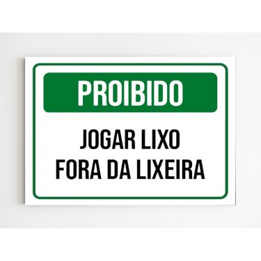 Placa Aviso Não Jogue Lixo no Chão - Afonso Adesivos