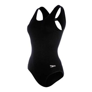 Imagem de Maiô, Speedo, Clipback, Com Decote e Clip nas Costas, tamanho GG - Preto