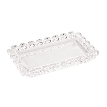 Imagem de MINI TRAVESSA RETANGULAR DE CRISTAL CORAÇÃO 10,5x6,5x1,5CM TRANSPARENTE