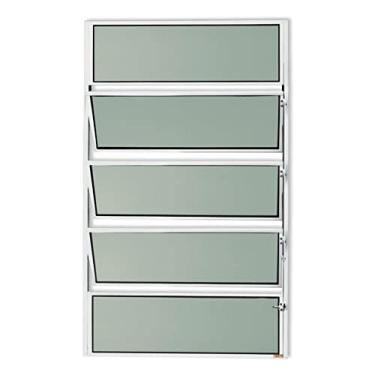 Imagem de Janela de Aluminio Basculante Master Vidro Boreal 100cm x 60cm Brimak Branco