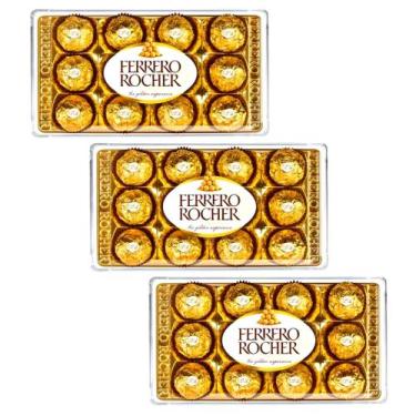 Imagem de Bombom Chocolate Ferrero Rocher - 3 Bandejas C/ 12 Bombons Cada
