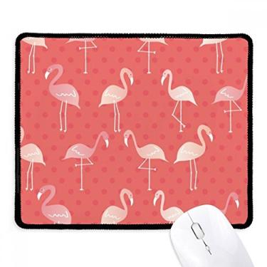 Imagem de Mousepad com estampa de flamingo, cor rosa, borda costurada, tapete de borracha para jogos