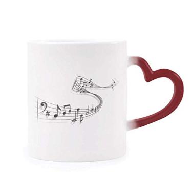 Imagem de Caneca musical melodiosa clássica sensível ao calor Caneca vermelha muda de cor vermelha