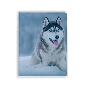 Imagem de Caderno com imagem de animal de neve Husky para diário de capa macia