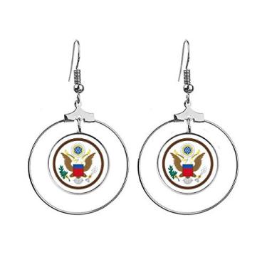 Imagem de Brincos com emblema nacional dos Estados Unidos com argola pendente, joia