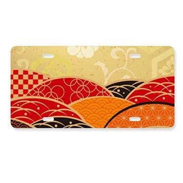 Imagem de DIYthinker Sakura padrão geométrico placa japonesa decoração de carro acessório de aço inoxidável
