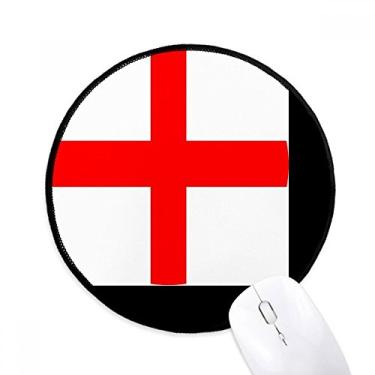 Imagem de Mousepads redondos antiderrapantes com símbolo da Europa da Inglaterra com bordas costuradas pretas para presente de escritório
