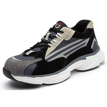 Imagem de SafeByAlex sapato de segurança para trabalho com bico de aço, estilo tênis superleve, entressola Kelver, sola de EVA para homens e mulheres, T616, 7 Women/5 Men