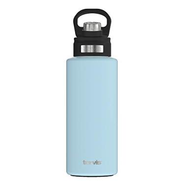 Imagem de Tervis Copo isolado de aço inoxidável revestido com pó, garrafa de boca larga de 946 ml - tampa de bico de luxo, lua azul