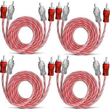 Imagem de Kit 4 Cabos RCA 1 Metro Tech One Blindado Injetado Vermelho