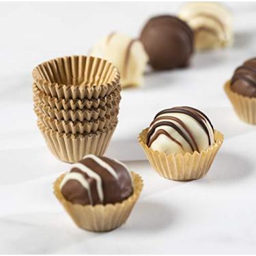 Imagem de Pastry Chef's Boutique Copos de papel de chocolate Kraft Bege Nº 4-1" x 3/4" - Kraft bege natural - 200 peças