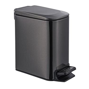 Imagem de Cesto de Lixo Lixeira Lixeira de pedal de aço inoxidável com tampa, lata de lixo retangular lata de lixo recipiente de lixo para casa cozinha banheiro Lixeiras Lata de Lixo (Color : A, Size : 6L)