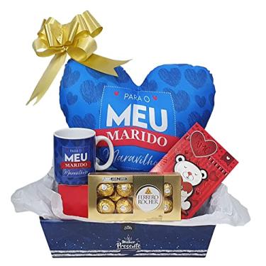 Imagem de Presente De Namorado e Marido Dias dos Namorados Kit de Presente Com Almofada Caneca Cartão e Chocolate Ferrero Rocher T8 com 8 Bombons Presente Para Namorado (Kit-Marido)