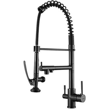 Imagem de Torneira De Cozinha De 3 Vias Com Filtro De Água Preto Com Pulverizador Multifuncional Com Três Saídas Torneira De Filtro Misturador Para Embaixo Da Pia,Pleasant63