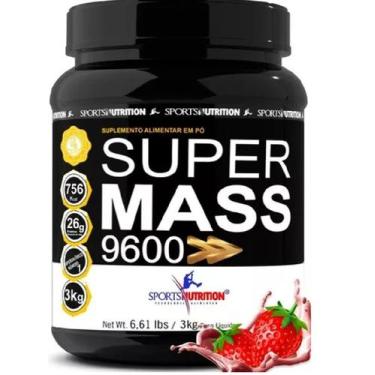 Imagem de Super Mass 9600 908Gr Morango Sports Nutrition