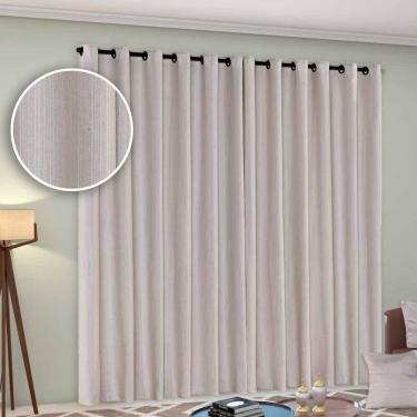 Imagem de Cortina Sala Quarto Linhão Cru 3.00m x 2.50m Varão Simples Castele