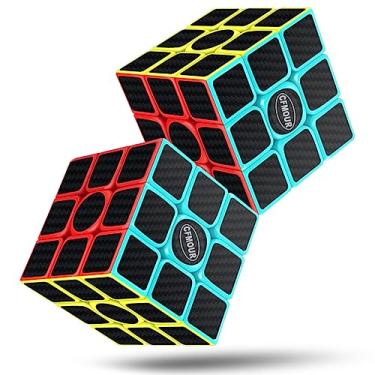 Imagem de CFMOUR 2 Pack Speed Cube 3x3 Set, Fast Magic Cube for Kids, Smooth Carbon Fiber Cubes, Puzzle Toys