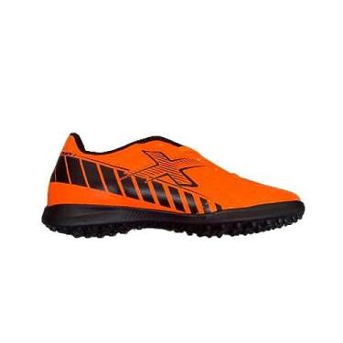 Imagem de Chuteira OXN Track 2 Society PVC Pro Infantil - Laranja/Preto