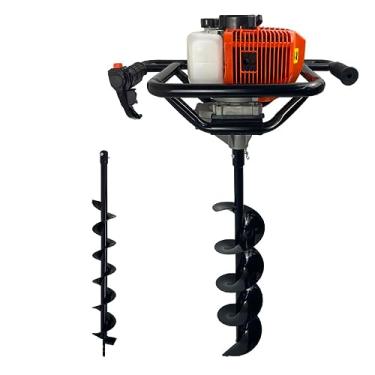 Imagem de Perfurador de Solo a Gasolina 52cc 2,5HP com Brocas 80x10cm + 80x15cm Carbon Fak