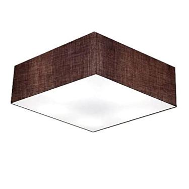 Imagem de Plafon Painel Sobrepor Quadrado Cúpula Tecido 15/70x70, Vivare Iluminação, Plafon3056 LC, Café, Grande