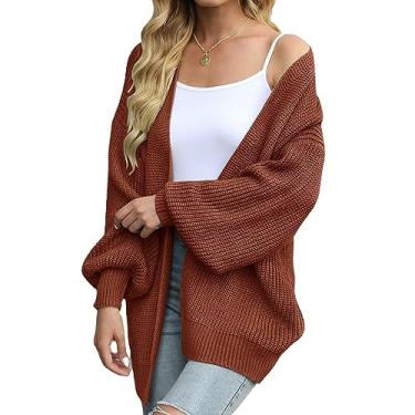 Imagem de Suéter Cardigan Tricotado,Casaco Outwear Solto | agasalhos com decote em V, suéteres grossos com botões outono, cardigã solto manga comprida aconchegante Pologmase