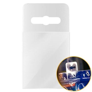 Imagem de NEOBRASIL - Hang Tab Flex Gancho Adesivo - Furo Eurolock - Expositor para Loja, Adesivo para Organização, Fita PET Reciclável, Prateleiras e Gancheira - Transparente - Suportam 350gr - 1000un