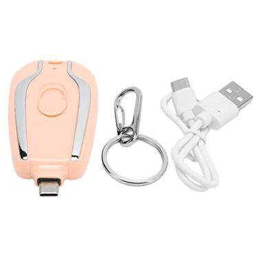 Imagem de Gavigain Chaveiro carregador portátil de 1500 mAh, mini carregador de emergência, carregador sem fio, carregador portátil para Andriod USB, pequeno carregador portátil de viagem para telefones celulares, carregador portátil (rosa)