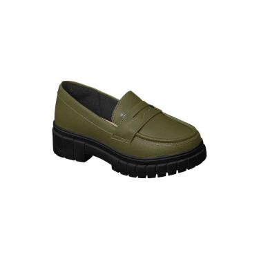 Imagem de Sapato Infantil Feminino Ortopé Fashion Flat Mocassim Verde Oliva