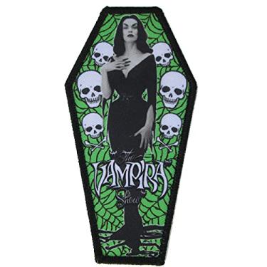 Imagem de Emblema de aplique de ferro com logotipo do caixão "The Vampira Show" Filmes de terror Kreepsville