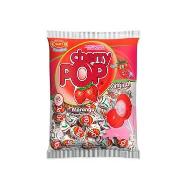 Imagem de Pirulito Chicle Cherry Pop Morango C/ 50un 700g - Sam's