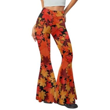 Imagem de ZWPINITUP Leggings femininas com costura flare, calças femininas estilo jazz para ioga...