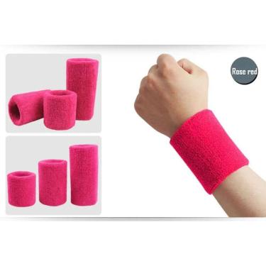 Imagem de Munhequeira Aolikes Alta Absorção de Suor Crossfit -Rosa Escuro 15 cm