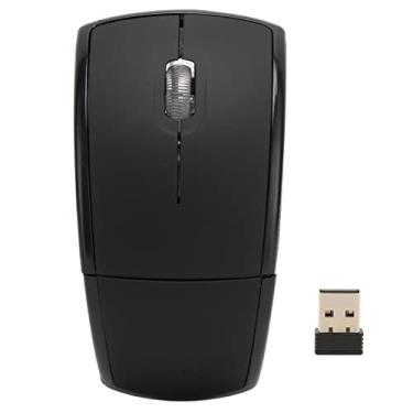 Imagem de Mouse sem fio dobrável, mouse portátil 2.4g com receptor usb para computador portátil, mouse de computador dobrável sem fio para wins98 me 2000 xp vista os(Preto)