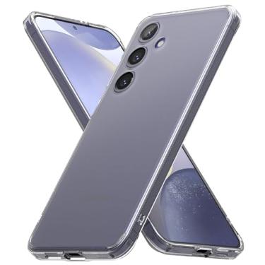 Imagem de Ringke Fusion [Evita manchas oleosas] Capa compatível com Samsung Galaxy S24, tecnologia anti-impressão digital fácil de segurar, capa de telefone macia aveludada para mulheres, homens - Transparente