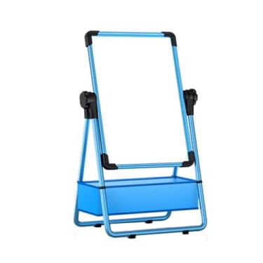 Imagem de Quadro de giz quadro negro ao ar livre quadro branco magnético quadro branco pano seco quadros brancos com ímãs de suporte quadro de escrita apagável tipo suporte de ensino doméstico escritório (azul,