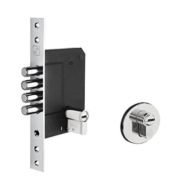 Imagem de Fechadura Alta Segurança Trava auxiliar F-A9894A, Euro cilindro 70mm, Roseta redonda polida, F-1N, Fortezza